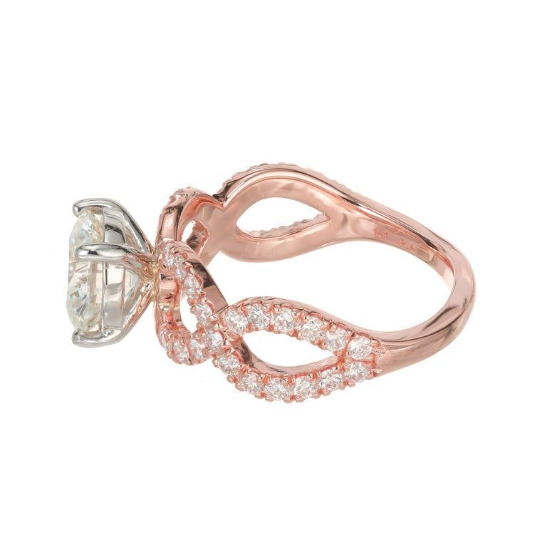 Peter Suchy GIA Certified 1.59 Carat Diamond Platinum Rose Gold Engagement Ring – image 5