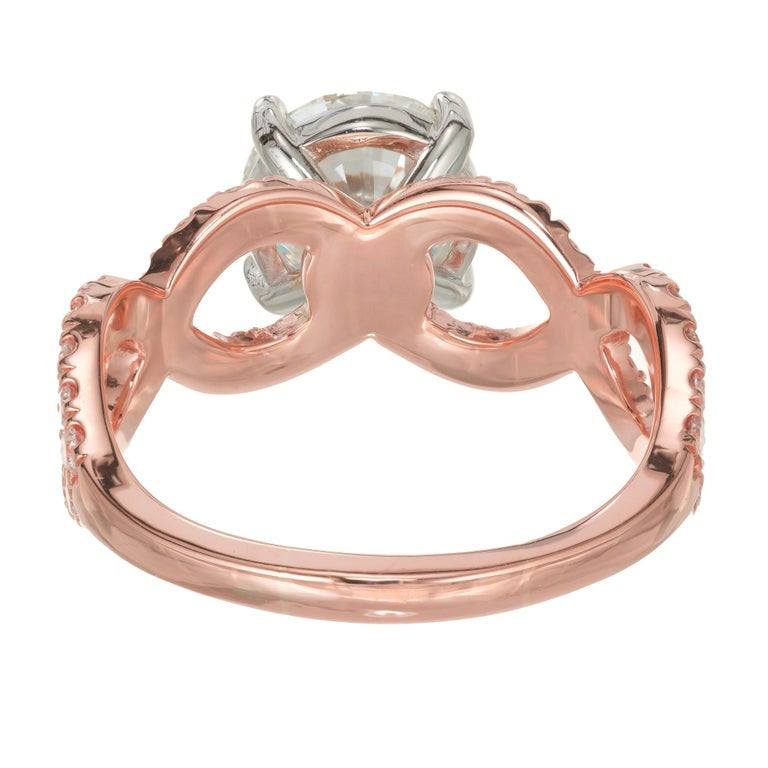 Peter Suchy GIA Certified 1.59 Carat Diamond Platinum Rose Gold Engagement Ring – image 6