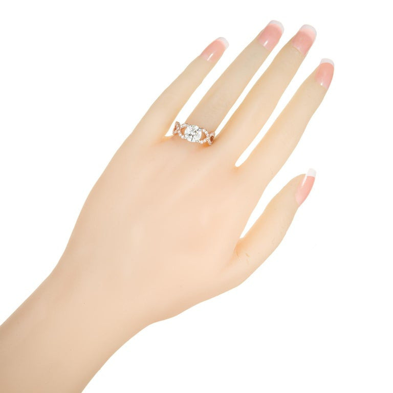 Peter Suchy GIA Certified 1.59 Carat Diamond Platinum Rose Gold Engagement Ring – image 8