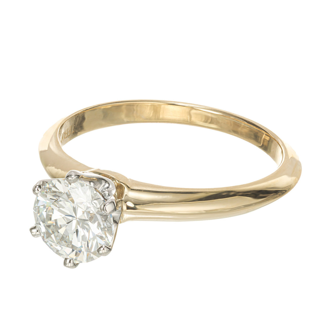 Tiffany & Co GIA Certified 1.00 Carat Diamond Platinum Yellow Gold Ring – image 2