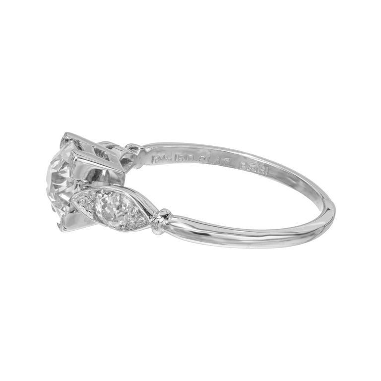 GIA Certified 1.01 Carat Diamond Platinum Art Deco Three-Stone Engagement Ring – image 6