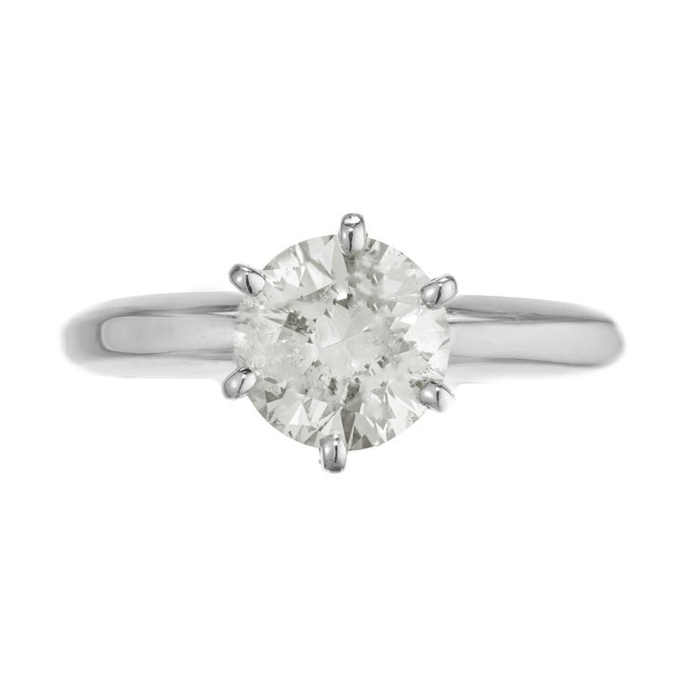 EGL Certified 1.10 Carat Round Diamond Platinum Solitaire Engagement Ring – image 2