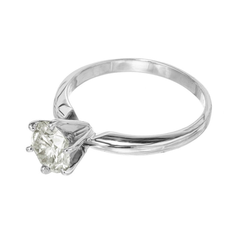 EGL Certified 1.10 Carat Round Diamond Platinum Solitaire Engagement Ring – image 4