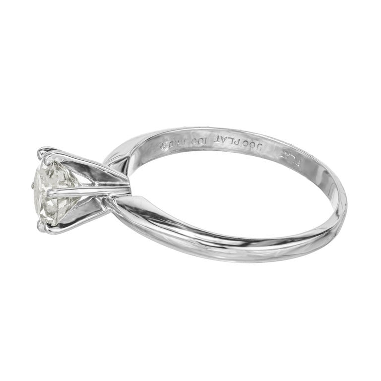 EGL Certified 1.10 Carat Round Diamond Platinum Solitaire Engagement Ring – image 5