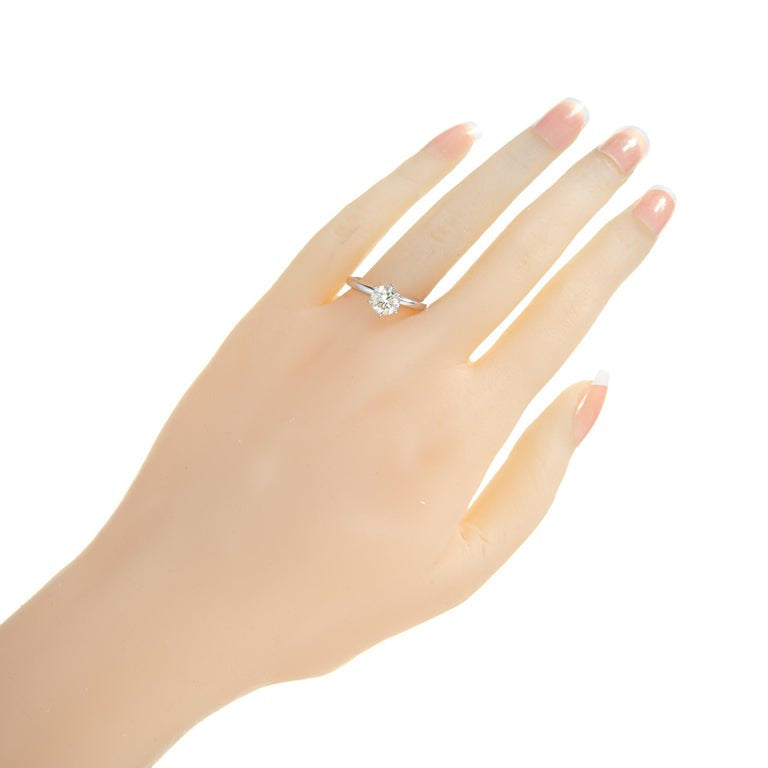EGL Certified 1.10 Carat Round Diamond Platinum Solitaire Engagement Ring – image 8