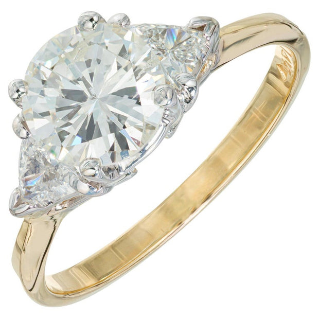 EGL Certified 1.20 Carat Round Diamond Two Tone Gold Engagement Ring