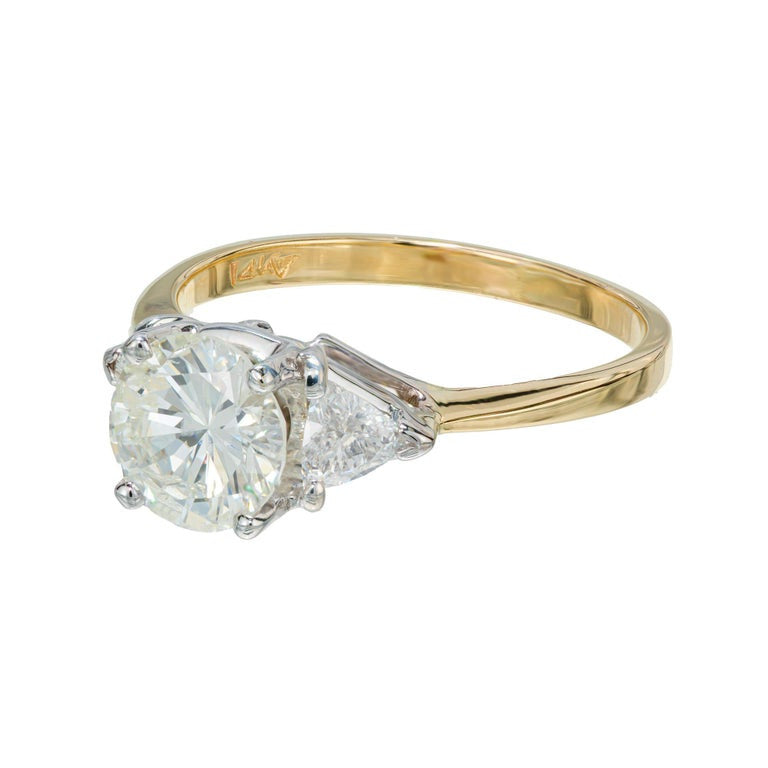 EGL Certified 1.20 Carat Round Diamond Two Tone Gold Engagement Ring – image 2