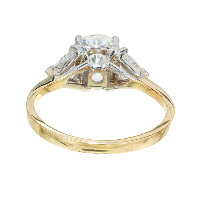 EGL Certified 1.20 Carat Round Diamond Two Tone Gold Engagement Ring – image 5