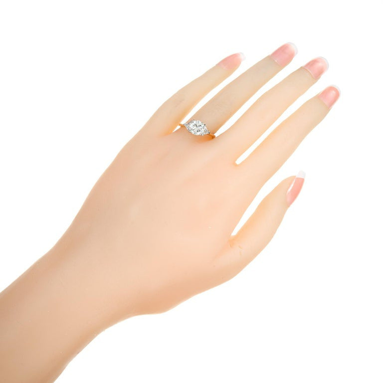 EGL Certified 1.20 Carat Round Diamond Two Tone Gold Engagement Ring – image 7