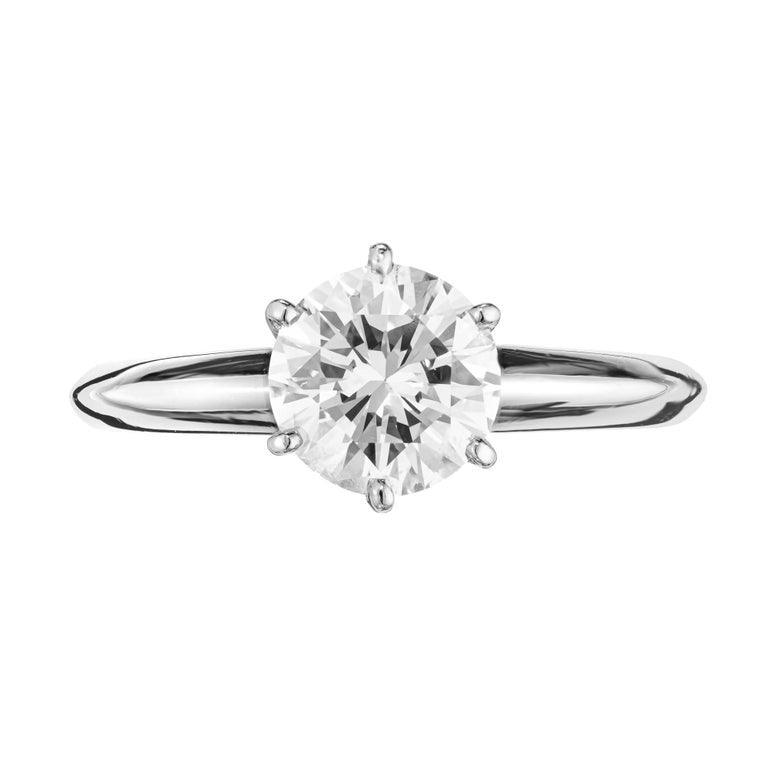 EGL Certified 1.41 Carat Round Diamond Platinum Solitaire Engagement Ring – image 2