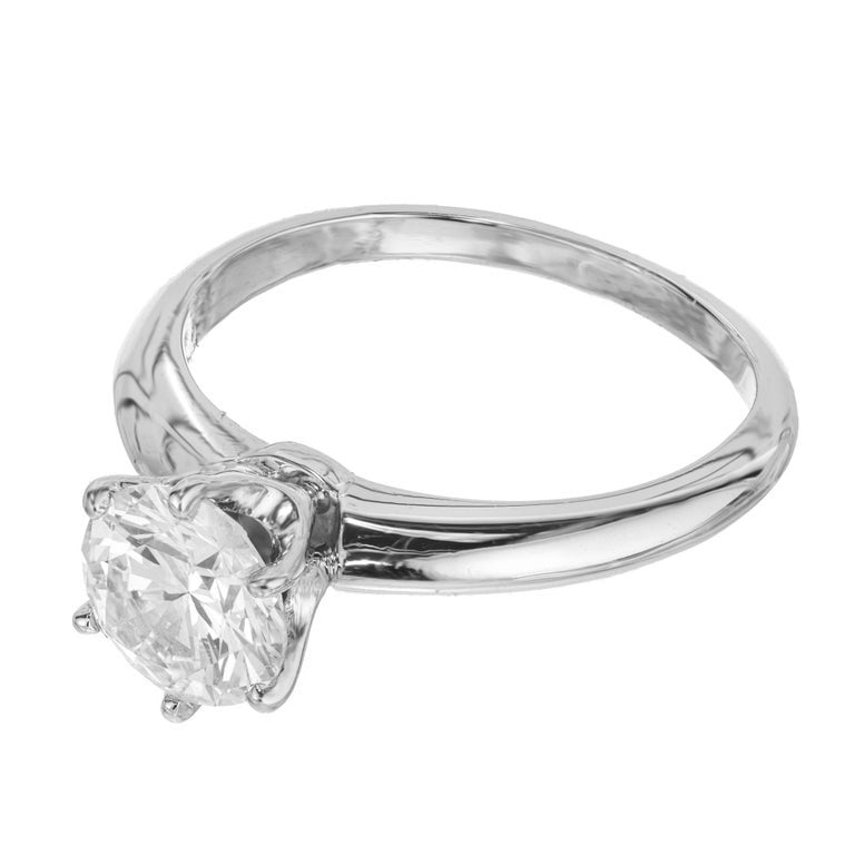 EGL Certified 1.41 Carat Round Diamond Platinum Solitaire Engagement Ring – image 4