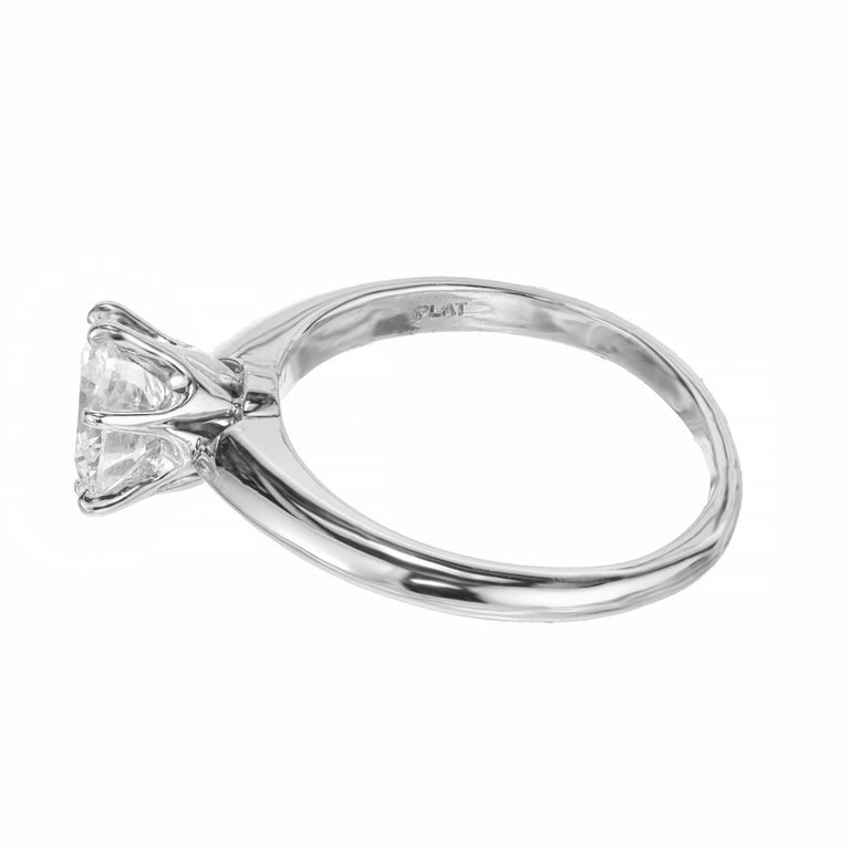 EGL Certified 1.41 Carat Round Diamond Platinum Solitaire Engagement Ring – image 5
