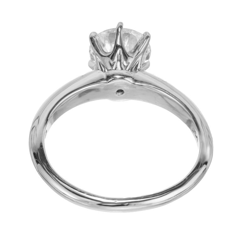 EGL Certified 1.41 Carat Round Diamond Platinum Solitaire Engagement Ring – image 6