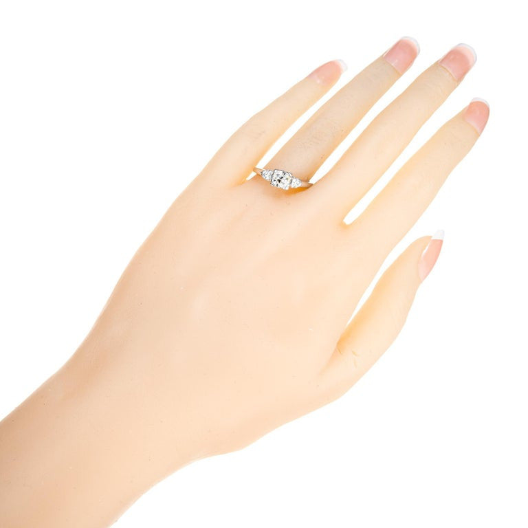 EGL Certified .64 Carat Diamond White Gold Three-Stone Engagement Ring – image 7