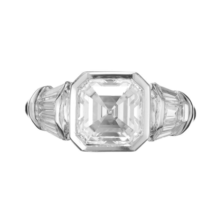 Peter Suchy GIA Certified 2.04 Carat Square Diamond Platinum Engagement Ring – image 2