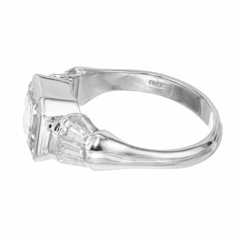 Peter Suchy GIA Certified 2.04 Carat Square Diamond Platinum Engagement Ring – image 5