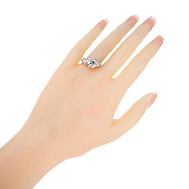 Peter Suchy GIA Certified 2.04 Carat Square Diamond Platinum Engagement Ring – image 8