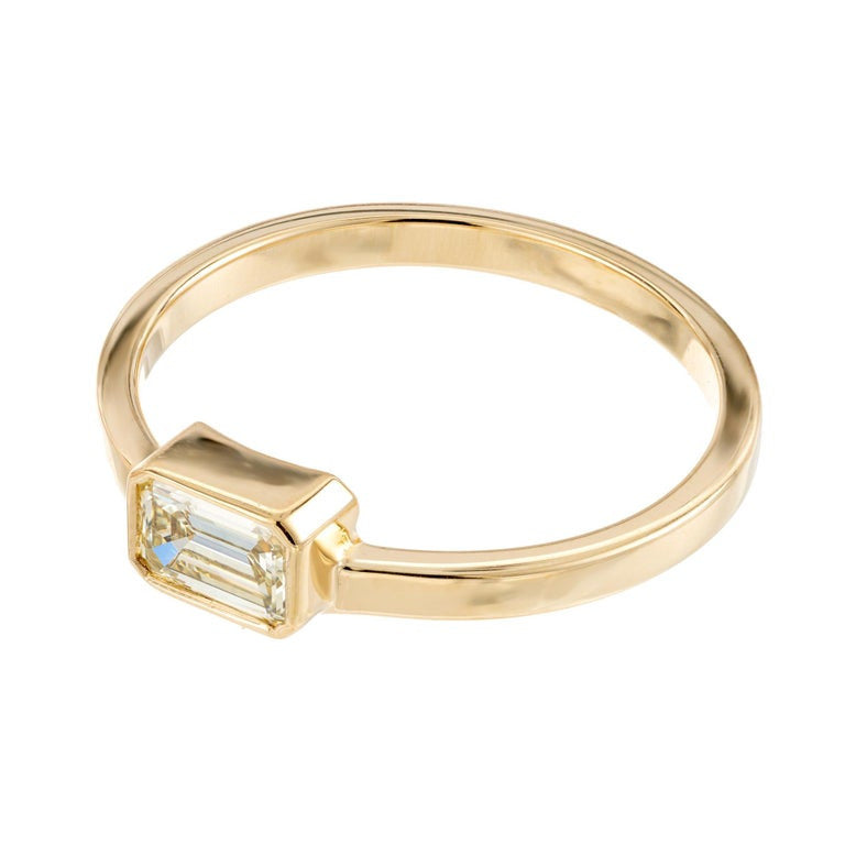 Peter Suchy GIA Certified .37 Carat Diamond Yellow Gold Engagement Ring – image 2