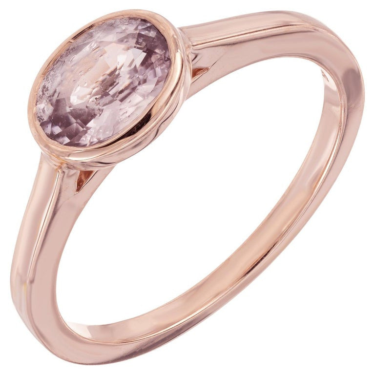 Peter Suchy GIA 1.06 Carat Padparadscha Sapphire Rose Gold Engagement Ring
