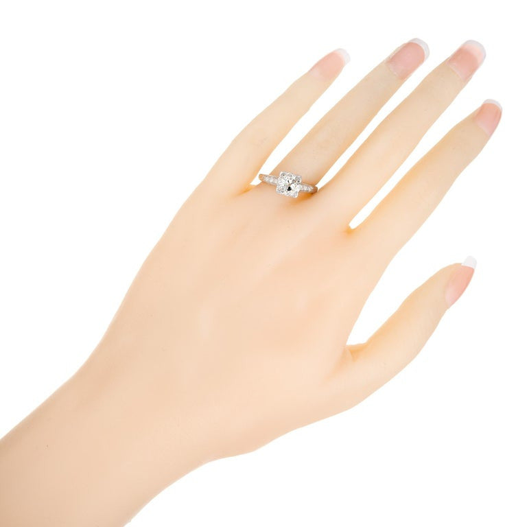 EGL Certified 2.05 Carat Old Mine Diamond Platinum Art Deco Engagement Ring – image 8