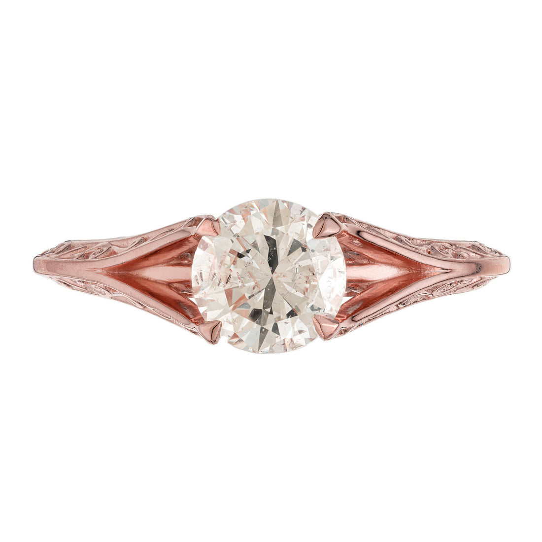 Peter Suchy EGL Certified 1.05 Carat Diamond Rose Gold Engagement Ring – image 2