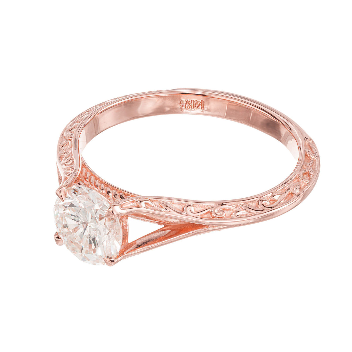 Peter Suchy EGL Certified 1.05 Carat Diamond Rose Gold Engagement Ring – image 3