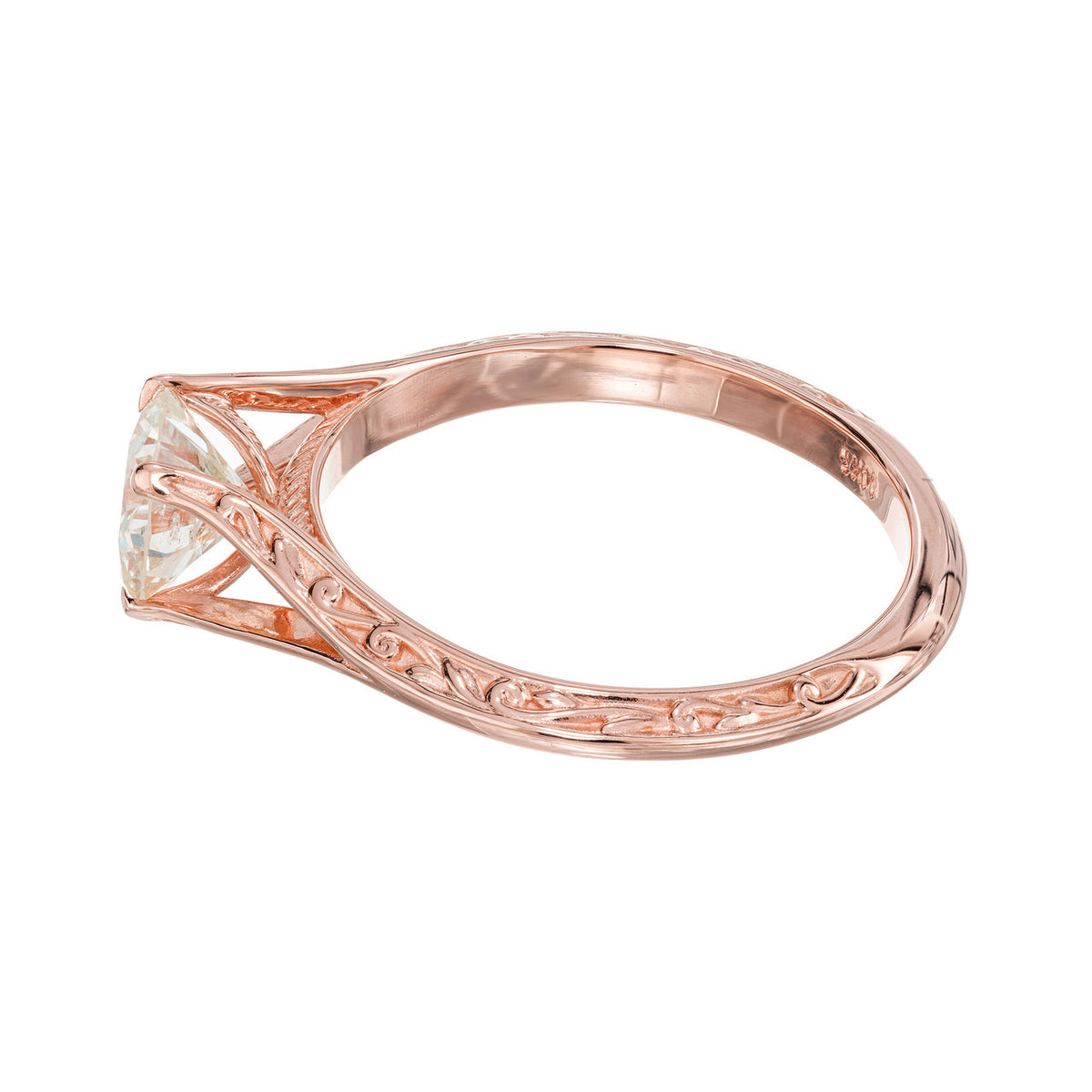 Peter Suchy EGL Certified 1.05 Carat Diamond Rose Gold Engagement Ring – image 5