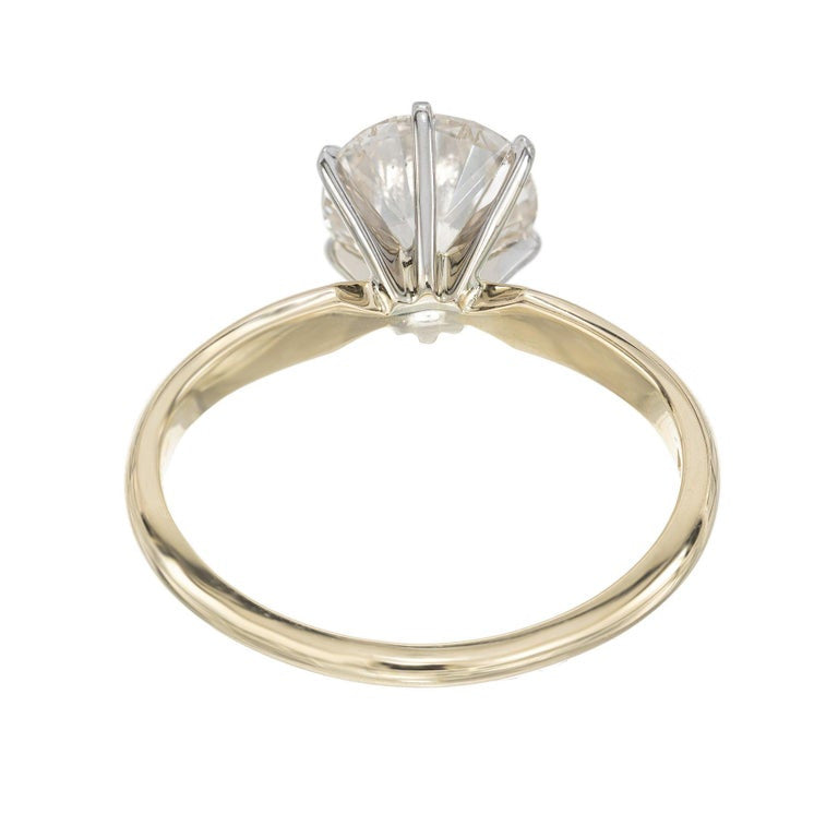 GIA Certified 1.5 Carat Diamond Two Tone Gold Solitaire Engagement Ring – image 6