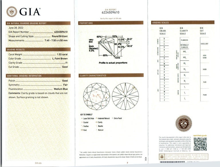 GIA Certified 1.5 Carat Diamond Two Tone Gold Solitaire Engagement Ring – image 4