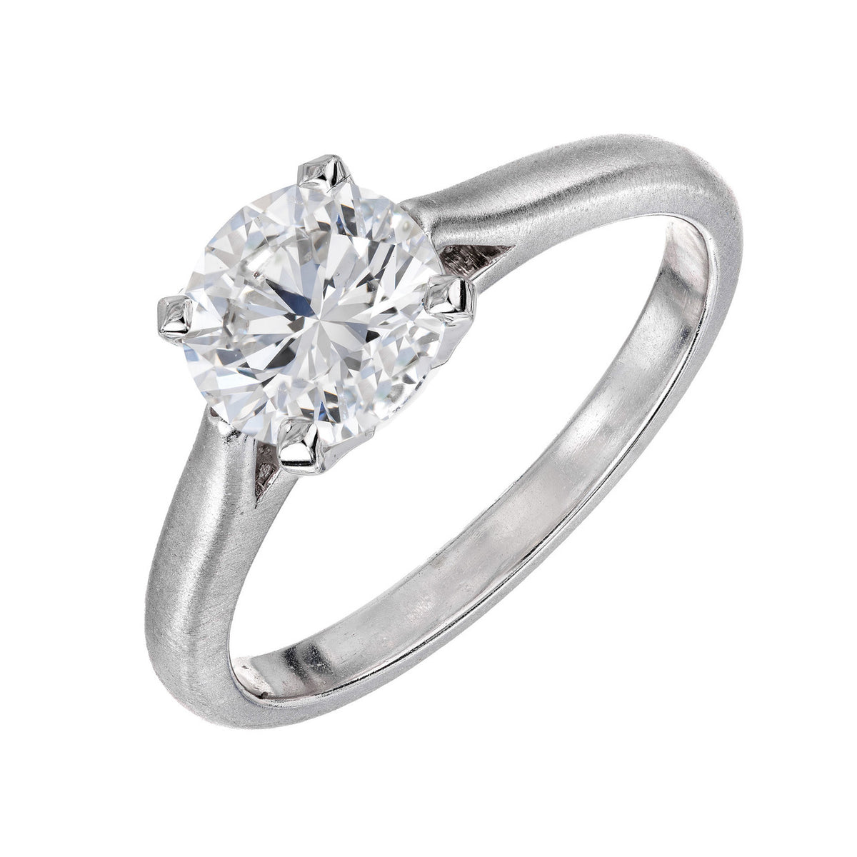 Peter Suchy GIA Certified 1.54 Carat Diamond Platinum Solitaire Engagement Ring