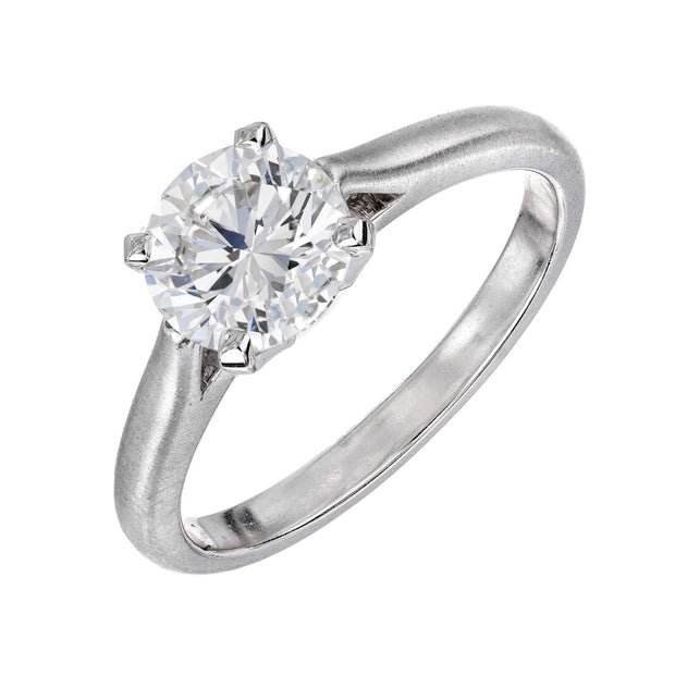 Peter Suchy GIA Certified 1.54 Carat Diamond Platinum Solitaire Engagement Ring
