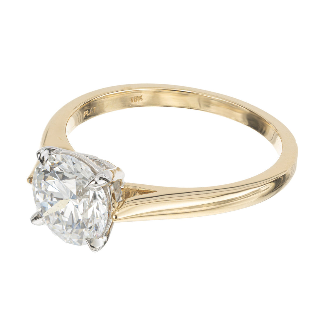 Peter Suchy GIA Certified Lab Grown 1.51 Carat Diamond Two Tone Gold Engagement Ring – image 2