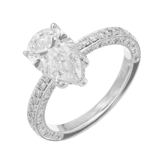 Peter Suchy 1.96 Carat Lab Grown Diamond White Gold Engagement Ring