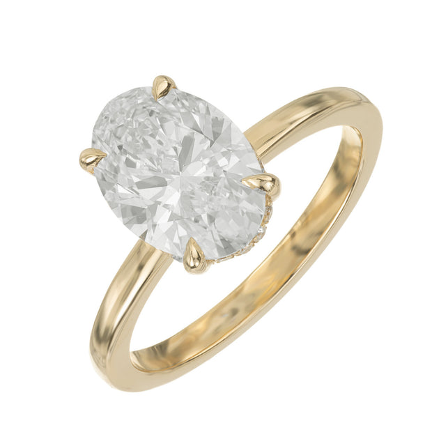 Peter Suchy GIA Certified 2.12 Carat Lab Grown Dimaond Yellow Gold Ring