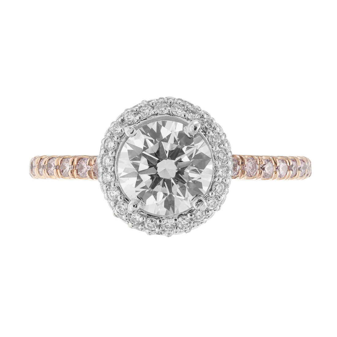 Peter Suchy .96 Carat Lab Grown Diamond Halo Rose Gold Solitaire Engagement Ring – image 2