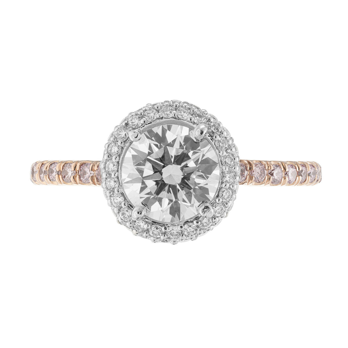 Peter Suchy .96 Carat Lab Grown Diamond Halo Rose Gold Solitaire Engagement Ring – image 2
