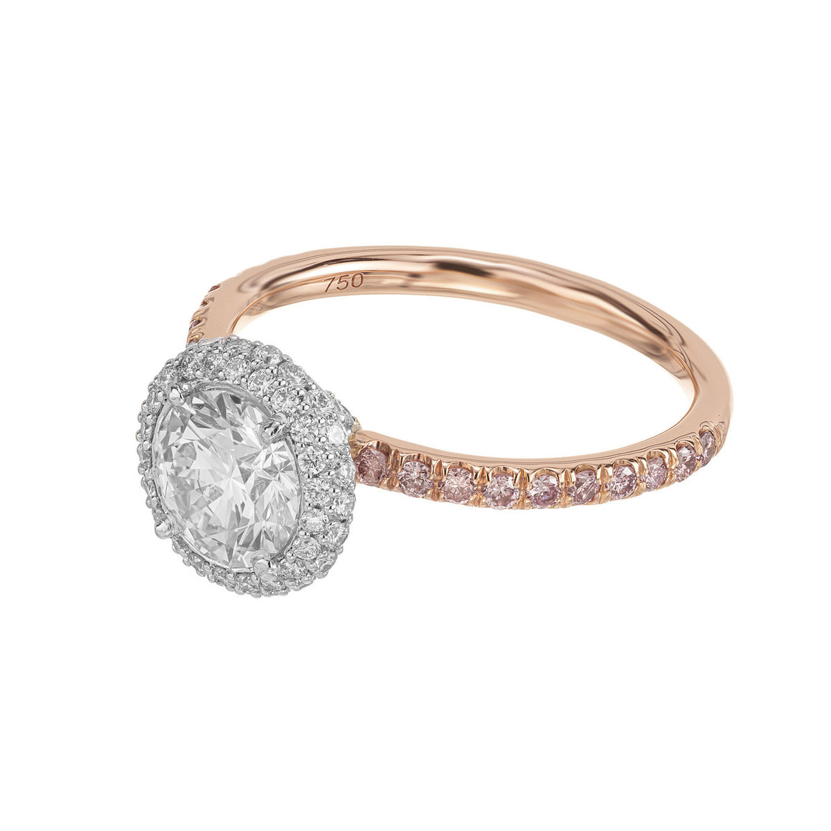 Peter Suchy .96 Carat Lab Grown Diamond Halo Rose Gold Solitaire Engagement Ring – image 4