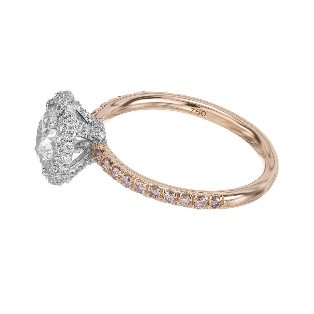 Peter Suchy .96 Carat Lab Grown Diamond Halo Rose Gold Solitaire Engagement Ring – image 6