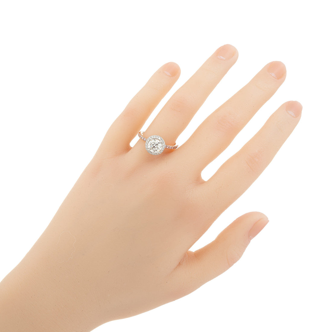 Peter Suchy .96 Carat Lab Grown Diamond Halo Rose Gold Solitaire Engagement Ring – image 7