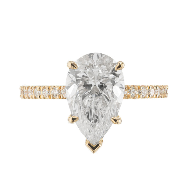 2.51 Carat Lab Grown Diamond Yellow Gold Engagement Ring