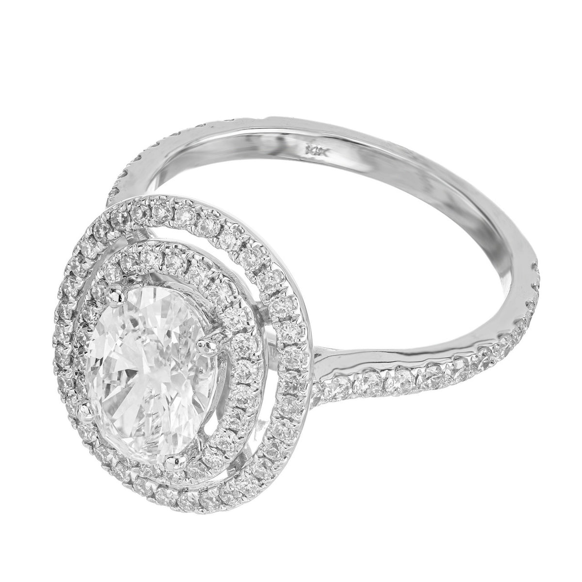 1.31 Carat Lab Grown Diamond Halo Engagement Ring – image 4