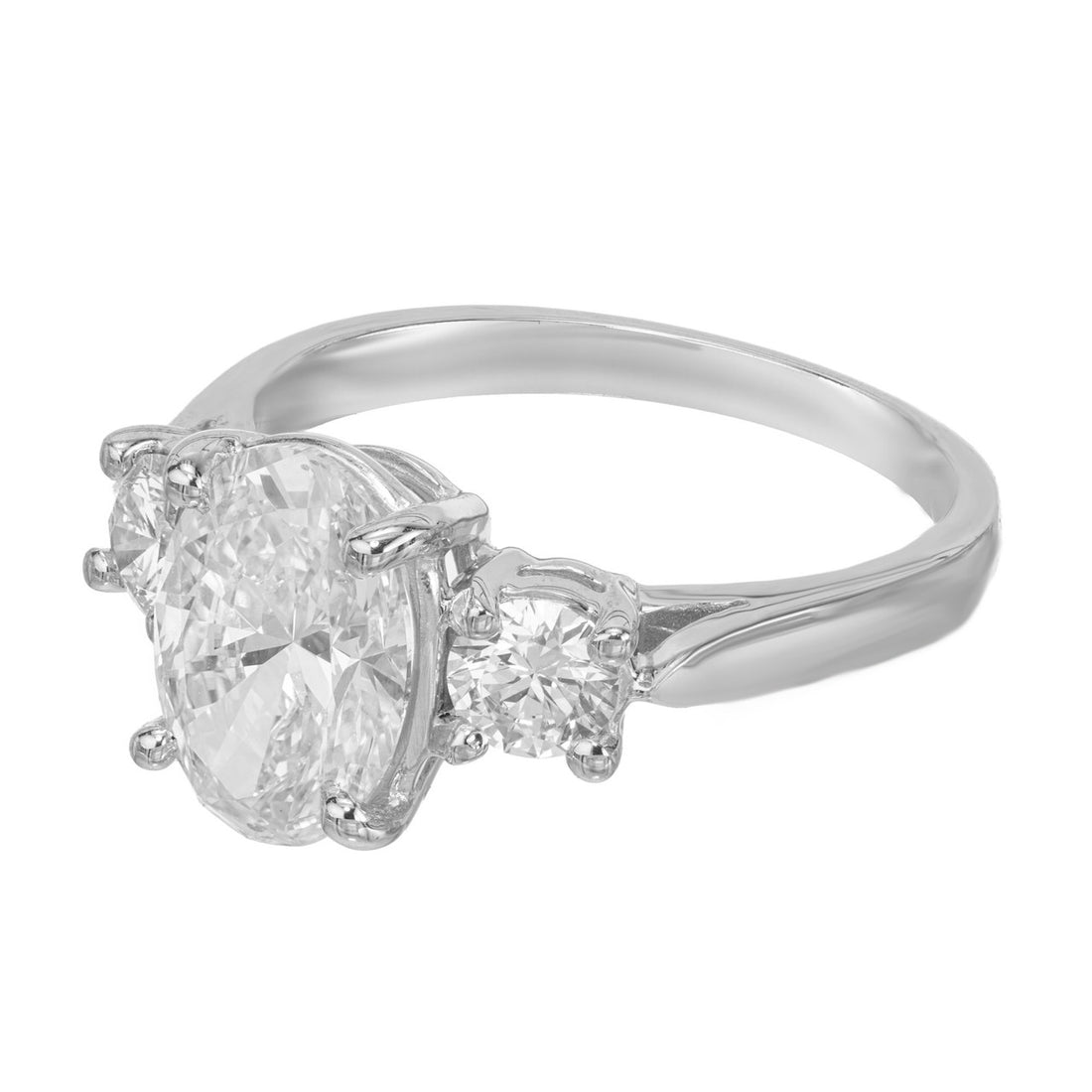 2.01 Carat Oval Round Lab Grown Diamond 14k White Gold Engagement Ring – image 4