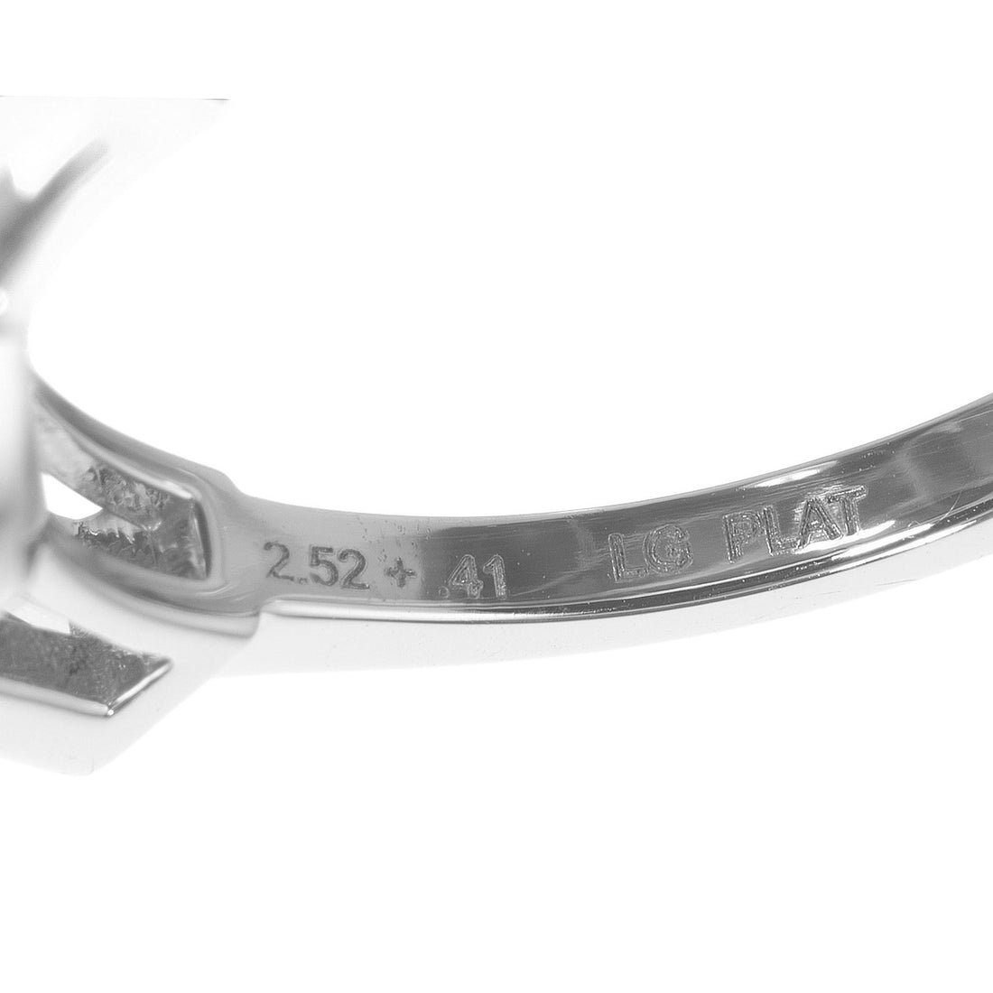 2.52 Carat Lab Grown Round Baguette Diamond Plaintum Three Stone Ring – image 7