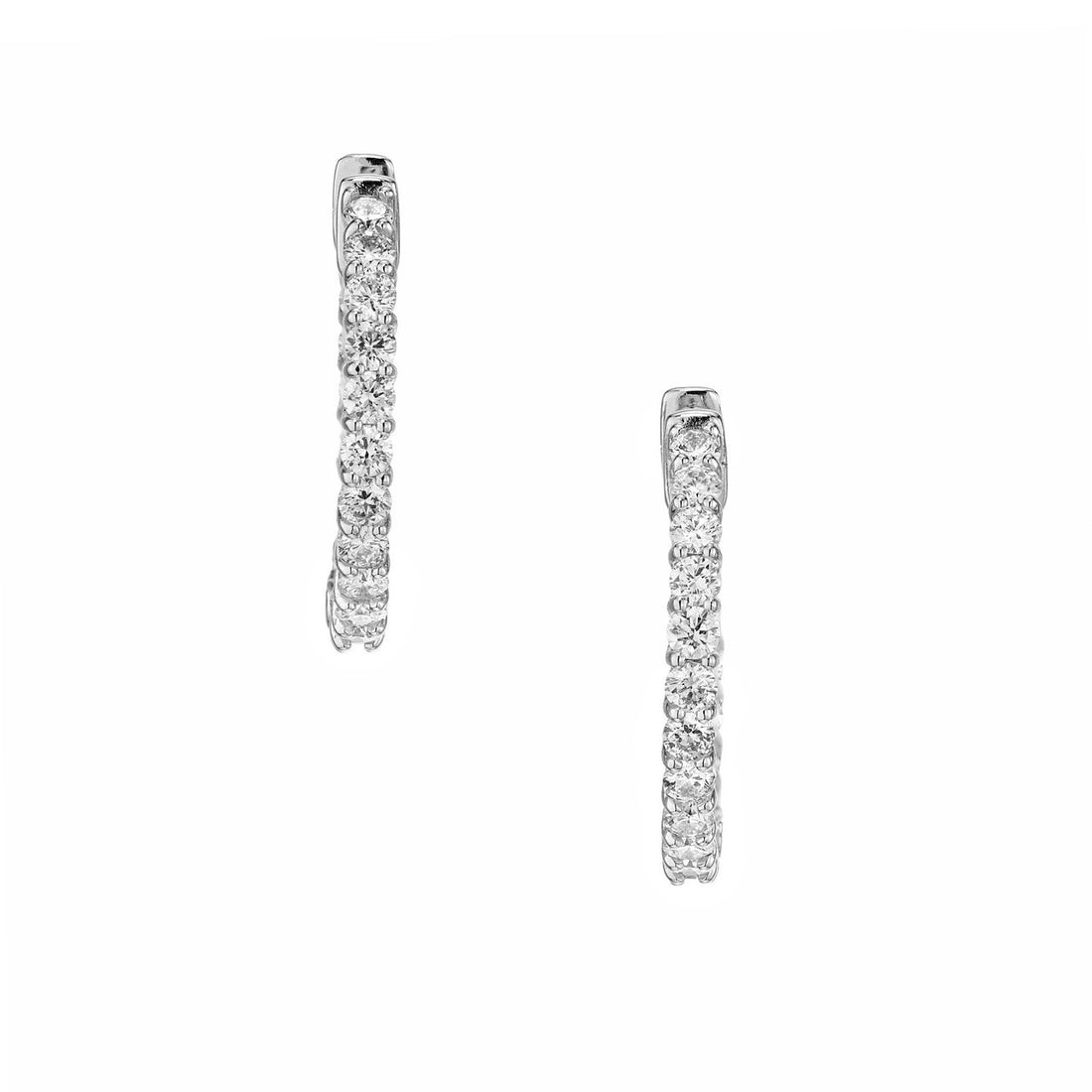 2.79 Carat Lab Grown Diamond White Gold Hoop Earrings – image 3