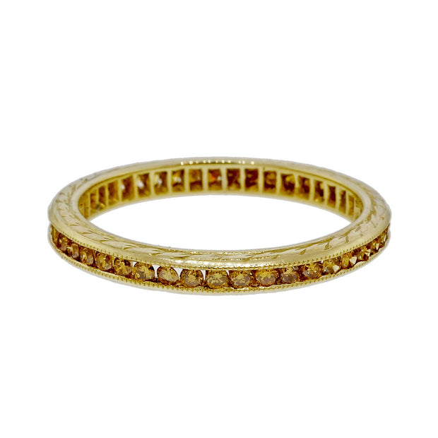 Peter Suchy Natural Fancy Yellow Diamond 18k Yellow Gold Wedding Band