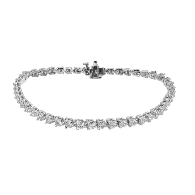 3.44 Carat Lab Grown Round Diamond Tennis Bracelet
