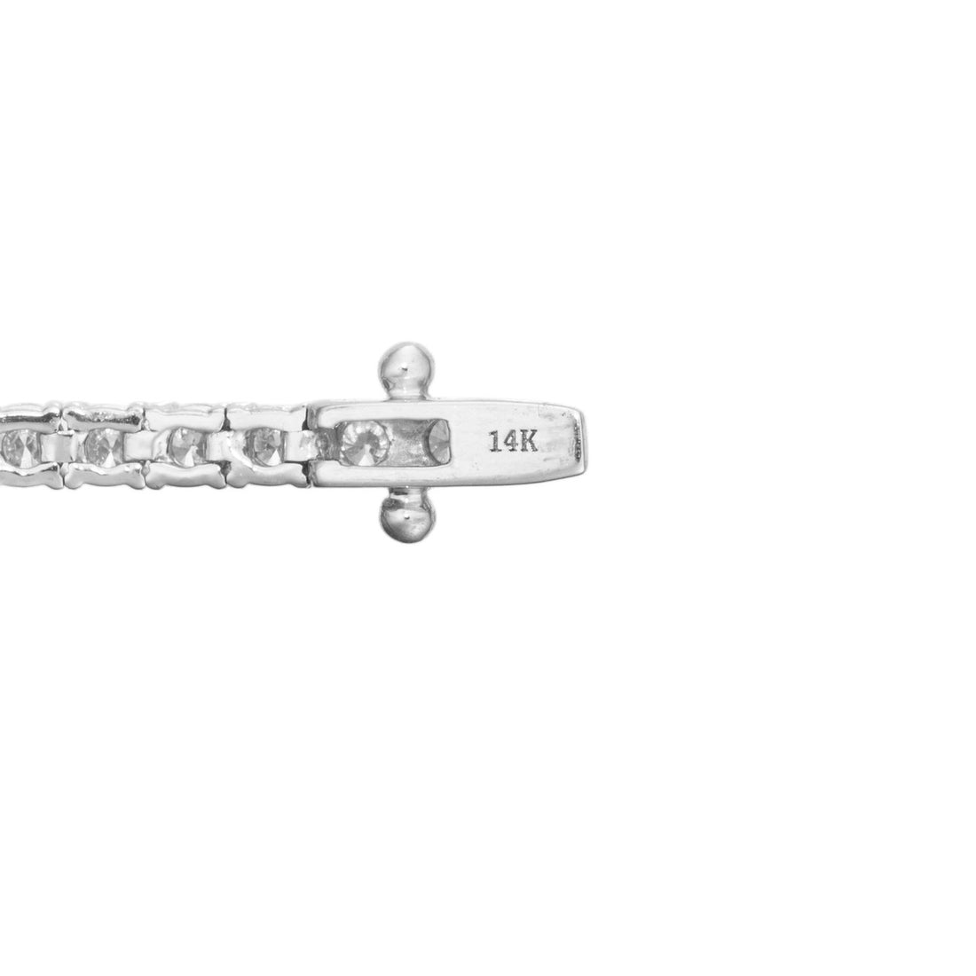 4.21 Carat Lab Grown Round Diamond 14k White Gold Tennis Bracelet – image 4