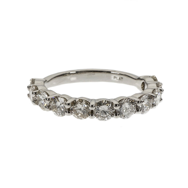 Peter Suchy 11 Diamond Common Prong Wedding Band Ring Platinum