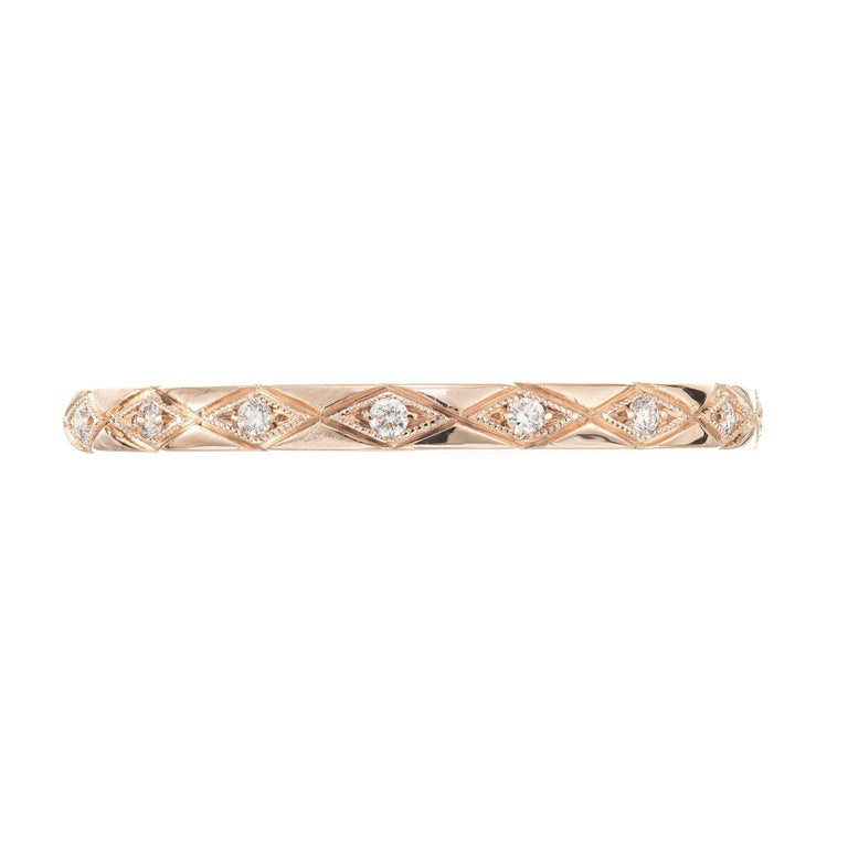 Peter Suchy .9 Carat Diamond Rose Gold Eternity Wedding Band Ring – image 2