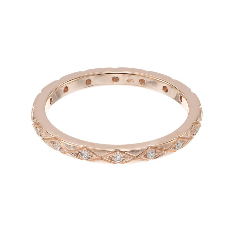 Peter Suchy .9 Carat Diamond Rose Gold Eternity Wedding Band Ring – image 3